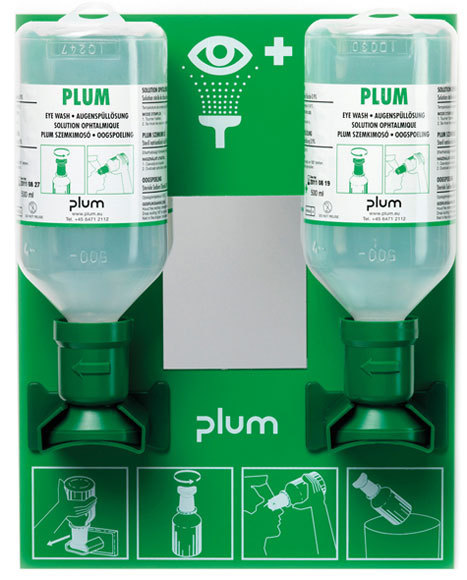 SAFETOP PLUM Estación de pared 2 frascos lavaojos 500 ml
