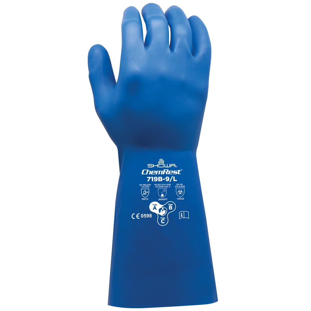 GUANTE SHOWA NITRILO 719B AZUL 0,28MM 